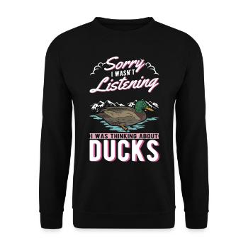 Amoureux du canard Cadeau Éleveur de canards - Sweat-shirt Unisexe - noir - Devant - Alina (178cm) & Michal (187cm)