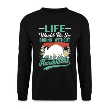 Aardvark Cadeau Aardvark - Sweat-shirt Unisexe - noir - Devant - Alina (178cm) & Michal (187cm)