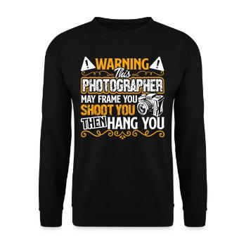 Photographer Photographer Frame Shoot Hang - Unisex Sweatshirt - black - Front - Alina (178cm) & Michal (187cm)
