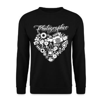 Photographer Photographer Heart - Unisex Sweatshirt - black - Front - Alina (178cm) & Michal (187cm)