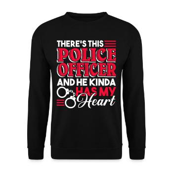 Police Officer Police Officer Has My Heart - Unisex Sweatshirt - black - Front - Alina (178cm) & Michal (187cm)