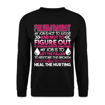 Phlebotomist Phlebotomist My Job - Unisex Sweatshirt - black - Front - Alina (178cm) & Michal (187cm)
