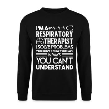 Respiratory Therapist I Solve Problems - Unisex Sweatshirt - black - Front - Alina (178cm) & Michal (187cm)
