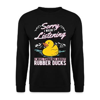 canard en caoutchouc cadeau canard en caoutchouc canard en caoutchouc - Sweat-shirt Unisexe - noir - Devant - Alina (178cm) & Michal (187cm)