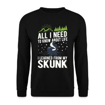 Skunk Spruch Stinktier - Unisex Pullover - Schwarz - Vorne - Alina (178cm) & Michal (187cm)