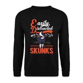Facilement distrait par Skunks Skunk - Sweat-shirt Unisexe - noir - Devant - Alina (178cm) & Michal (187cm)