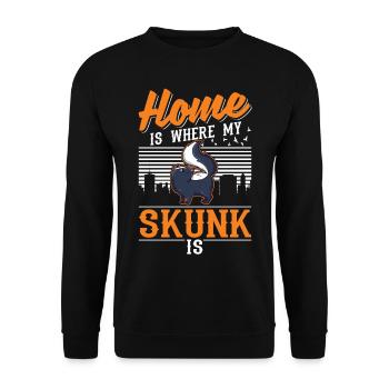Home is where my skunk is - Unisex Sweatshirt - black - Front - Alina (178cm) & Michal (187cm)