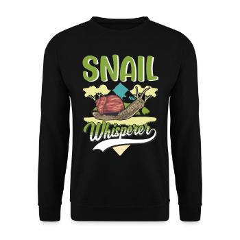 Schnecken Flüsterer Weinbergschnecke - Unisex Pullover - Schwarz - Vorne - Alina (178cm) & Michal (187cm)