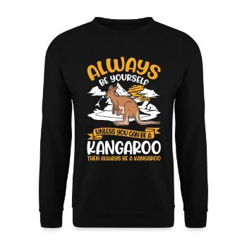 Always be yourself Kangaroo Australia Kangaroo - Unisex Sweatshirt - black - Front - Alina (178cm) & Michal (187cm)