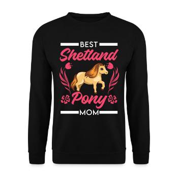 Beste Shetland Pony Mama - Unisex Pullover - Schwarz - Vorne - Alina (178cm) & Michal (187cm)