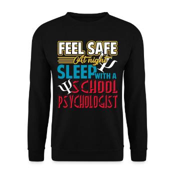 School Psychologist Sleep With School Psychologist - Unisex Sweatshirt - black - Front - Alina (178cm) & Michal (187cm)