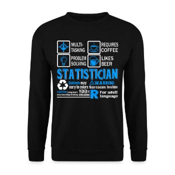 Statistician Statistician Problem Solving - Unisex Sweatshirt - black - Front - Alina (178cm) & Michal (187cm)