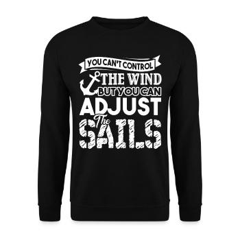 Sailor Sailor Can Adjust The Sails - Unisex Sweatshirt - black - Front - Alina (178cm) & Michal (187cm)