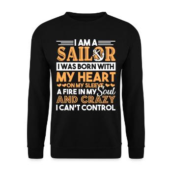 I'm A Sailor With My Heart - Unisex Sweatshirt - black - Front - Alina (178cm) & Michal (187cm)