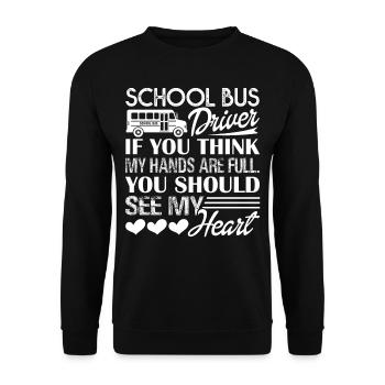 School Bus Driver School Bus Driver Full Heart - Unisex Sweatshirt - black - Front - Alina (178cm) & Michal (187cm)
