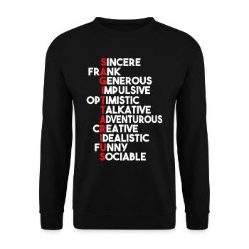 Sagittarius Sagittarius Meaning Sincere Creative - Unisex Sweatshirt - black - Front - Alina (178cm) & Michal (187cm)