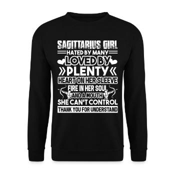 Sagittarius Sagittarius Girl Sign Of Zodiac - Unisex Sweatshirt - black - Front - Alina (178cm) & Michal (187cm)
