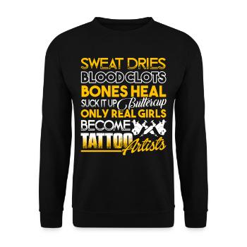 Tattoo Artist Real Girls Become Tattoo Artists - Unisex Sweatshirt - black - Front - Alina (178cm) & Michal (187cm)