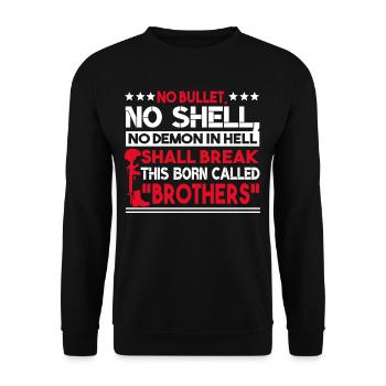 Veteran No Bullets No Shell No Demon In Hell - Unisex Sweatshirt - black - Front - Alina (178cm) & Michal (187cm)