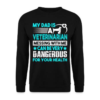 Veterinarian My Dad Is A Veterinarian - Unisex Sweatshirt - black - Front - Alina (178cm) & Michal (187cm)