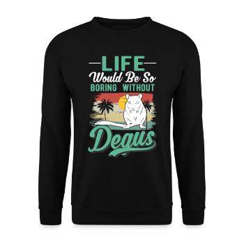 Degu Cadeau Arbuste Rat Forest Degu - Sweat-shirt Unisexe - noir - Devant - Alina (178cm) & Michal (187cm)