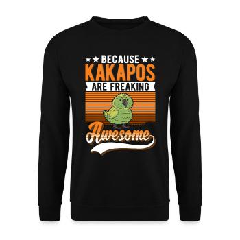 Kakapo Vogel Nachtpapagei - Unisex Pullover - Schwarz - Vorne - Alina (178cm) & Michal (187cm)
