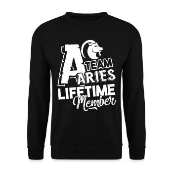 Aries Team Aries Lifetime Member - Unisex Sweatshirt - black - Front - Alina (178cm) & Michal (187cm)
