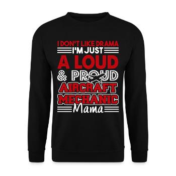 Aircraft Mechanic Proud Aircraft Mechanic Mama - Unisex Sweatshirt - black - Front - Alina (178cm) & Michal (187cm)