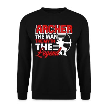 Archery Archer The Man The Myth The Legend - Unisex Sweatshirt - black - Front - Alina (178cm) & Michal (187cm)