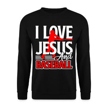 Baseball I Love Jesus And Baseball - Unisex Sweatshirt - black - Front - Alina (178cm) & Michal (187cm)