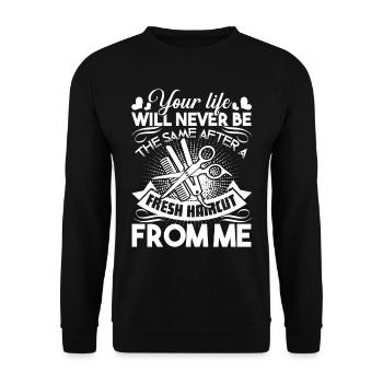 Barber Proud To Be A Barber - Unisex Sweatshirt - black - Front - Alina (178cm) & Michal (187cm)