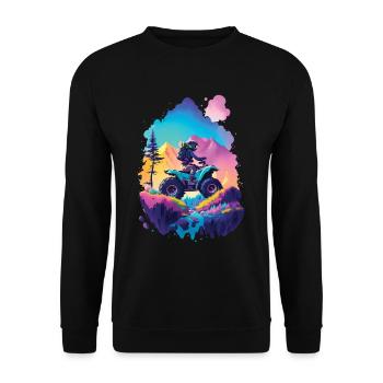 Motocross Quad Quad Rider Race Outdoor Dirt Bike - Unisex Sweatshirt - black - Front - Alina (178cm) & Michal (187cm)