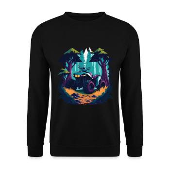 Quad Bike Offroad Dirt Racing Cartoon Design - Sweat-shirt Unisexe - noir - Devant - Alina (178cm) & Michal (187cm)