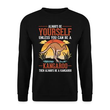 Always be yourself Kangaroo Australia Kangaroo - Unisex Sweatshirt - black - Front - Alina (178cm) & Michal (187cm)