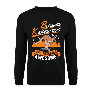 Parce que les kangourous sont des kangourous géniaux - Sweat-shirt Unisexe - noir - Devant - Alina (178cm) & Michal (187cm)