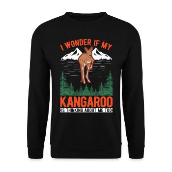 Kangourou australien Kangourou d’Australie - Sweat-shirt Unisexe - noir - Devant - Alina (178cm) & Michal (187cm)