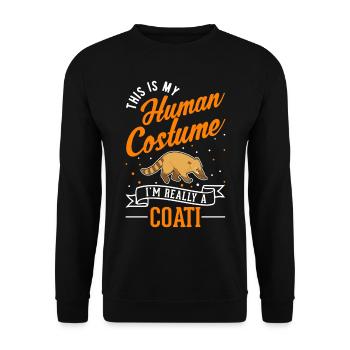 Coati Human Costume Halloween Coati Proboscis Bear - Unisex Sweatshirt - black - Front - Alina (178cm) & Michal (187cm)
