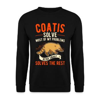 Coati Gift Coati Proboscis - Unisex Sweatshirt - black - Front - Alina (178cm) & Michal (187cm)