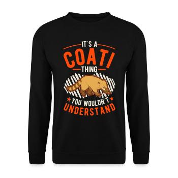 Coati Ding Proboscis Coati - Unisex Sweatshirt - black - Front - Alina (178cm) & Michal (187cm)