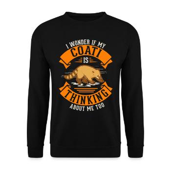 Coati Gift Coati Proboscis - Unisex Sweatshirt - black - Front - Alina (178cm) & Michal (187cm)