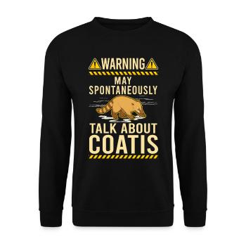 Warning coati proboscis Coati - Unisex Sweatshirt - black - Front - Alina (178cm) & Michal (187cm)
