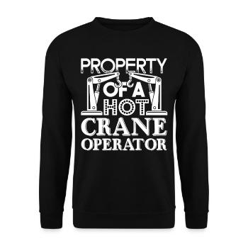Crane Operator Property Of A Hot Crane Operator - Unisex Sweatshirt - black - Front - Alina (178cm) & Michal (187cm)