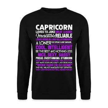 Capricorn Things About Capricorn - Unisex Sweatshirt - black - Front - Alina (178cm) & Michal (187cm)