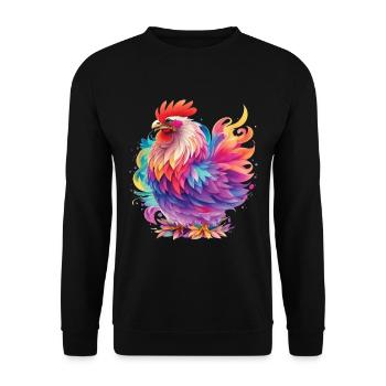 Poulet coloré Poulet Amateur Poulet Design - Sweat-shirt Unisexe - noir - Devant - Alina (178cm) & Michal (187cm)