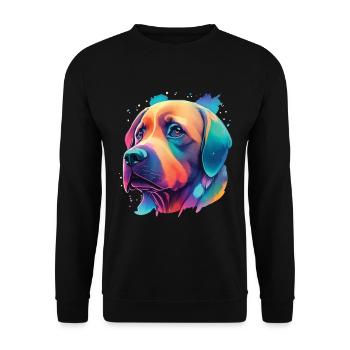 Labrador Hund ultimatives Hundeliebhaber Design - Unisex Pullover - Schwarz - Vorne - Alina (178cm) & Michal (187cm)