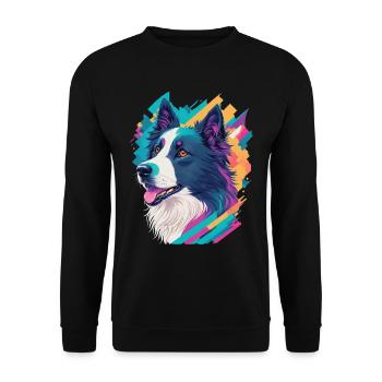 Border Collie Hunde Liebe Hund Haustier Design - Unisex Pullover - Schwarz - Vorne - Alina (178cm) & Michal (187cm)