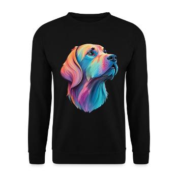 Labrador Hund - Liebevoller Vierbeiner Design - Unisex Pullover - Schwarz - Vorne - Alina (178cm) & Michal (187cm)