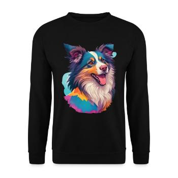 Berger Australien Chien Chien Ami Pet - Sweat-shirt Unisexe - noir - Devant - Alina (178cm) & Michal (187cm)