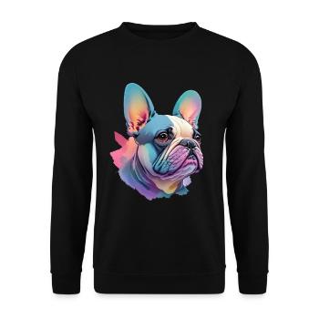 French Bulldog Dog Pet Love - Unisex Sweatshirt - black - Front - Alina (178cm) & Michal (187cm)