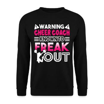 Cheerleading Cheer Coach Known To Freak Out - Unisex Sweatshirt - black - Front - Alina (178cm) & Michal (187cm)